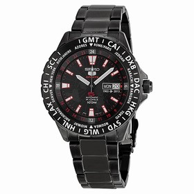 Seiko 5 Sports Black Dial Black-Tone Stainless Steel Men's Watch SRP437