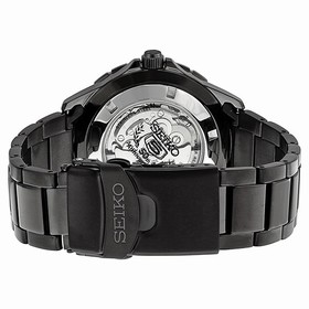 Seiko 5 Sports Black Dial Black-Tone Stainless Steel Men's Watch SRP437