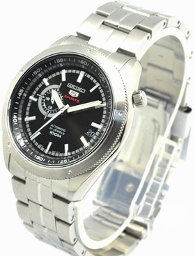 Seiko 5 Sports Black Dial Stainless Steel Men's Watch SSA065