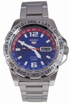 Seiko 5 Sports Blue Dial Stainless Steel Automatic Men's Watch SRP681