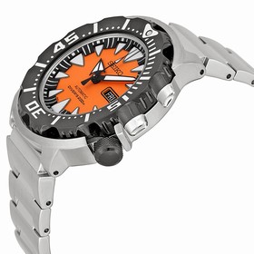 Seiko Black and Orange Dial Stainless Steel Men's Watch SRP315K2
