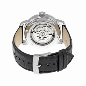 Seiko Black Dial Black Crocodile Leather Quartz Men's Watch SSA233