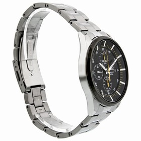 Seiko Black Dial Chronograph Stainless Steel Men's Watch SNDC85