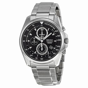 Seiko Black Dial Chronograph Stainless Steel Men's Watch SNDD63