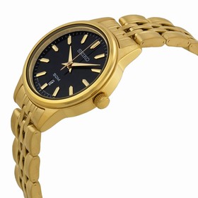 Seiko Black Dial Gold-tone Ladies Watch SUR886