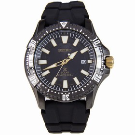 Seiko Black Dial Solar Quartz Men's Watch SNE373