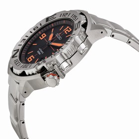 Seiko Black Dial Stainless Steel Compass Men's Watch SRP443