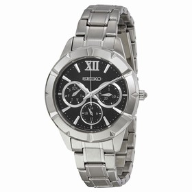Seiko Black Dial Stainless Steel Men's Watch SKY689P1