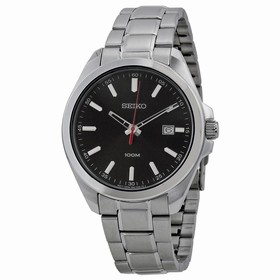 Seiko Black Dial Stainless Steel Men's Watch SUR061