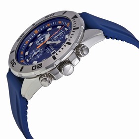 Seiko Blue Dial Chronograph Blue Rubber Men's Watch SNDE03