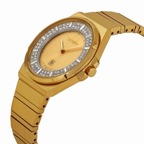 Seiko Champagne Dial Gold-tone Stainless Steel Ladies Watch SXDF72