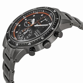 Seiko Chronograph Black and Brown Dial Stainless Steel Men's Watch SNDF41