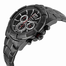 Seiko Chronograph Black Dial Black Ion-plated Men's Watch SPC103