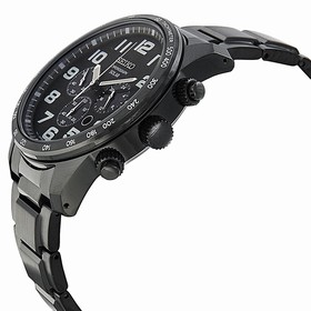 Seiko Chronograph Black Dial Black Ion-plated Stainless Steel Men's Watch SSC231