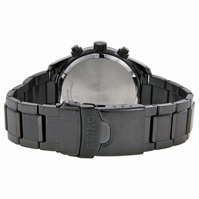 Seiko Chronograph Black Dial Black Ion-plated Stainless Steel Men's Watch SSC231