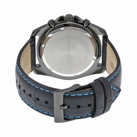 Seiko Chronograph Black Dial Black PVD Stainless Steel Leather Men's Watch SNDD71
