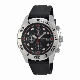 Seiko Chronograph Black Dial Black Rubber Men's Watch SNDD95P2