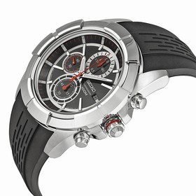 Seiko Chronograph Black Dial Black Rubber Men's Watch SNDE67