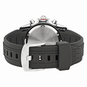 Seiko Chronograph Black Dial Black Rubber Men's Watch SNDE67