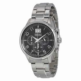 Seiko Chronograph Black Dial Stainless Steel Men's Watch SPC153P1