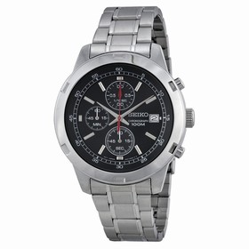 Seiko Chronograph Black Dial Stainless Steel Men's Watch SKS421