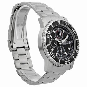 Seiko Chronograph Black Dial Stainless Steel Men's Watch SNA225