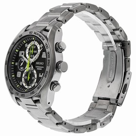 Seiko Chronograph Black Dial Stainless Steel Men's Watch SNDD31