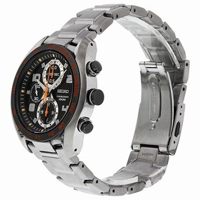 Seiko Chronograph Black Dial Stainless Steel Men's Watch SNDD37