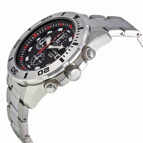Seiko Chronograph Black Dial Stainless Steel Men's Watch SNDD95