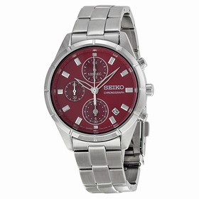 Seiko Chronograph Black Dial Stainless Steel Men's Watch SNDX49