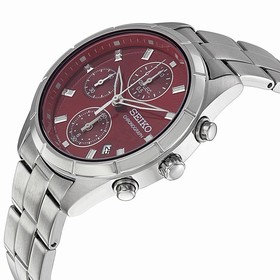 Seiko Chronograph Black Dial Stainless Steel Men's Watch SNDX49
