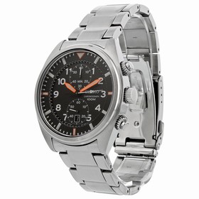 Seiko Chronograph Black Dial Stainless Steel Men's Watch SNN235