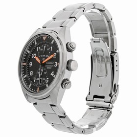 Seiko Chronograph Black Dial Stainless Steel Men's Watch SNN235