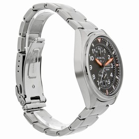 Seiko Chronograph Black Dial Stainless Steel Men's Watch SNN235