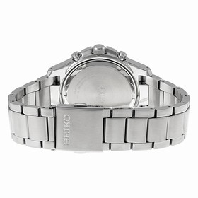 Seiko Chronograph Black Dial Stainless Steel Men's Watch SPC095