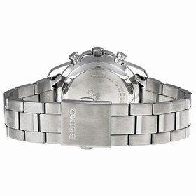 Seiko Chronograph Black Dial Stainless Steel Men's Watch SSB027