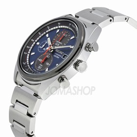 Seiko Chronograph Blue and Black Dial Stainless Steel Men's Watch SNDF89