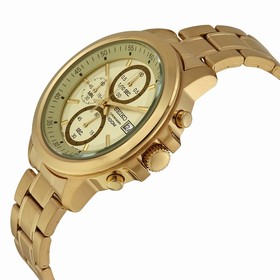 Seiko Chronograph Champagne Dial Gold-plated Men's Watch SKS450