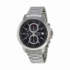 Seiko Chronograph Dark Blue Dial Stainless Steel Men's Watch SKS443