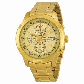 Seiko Chronograph Gold Dial Gold-tone Men's Watch SKS426