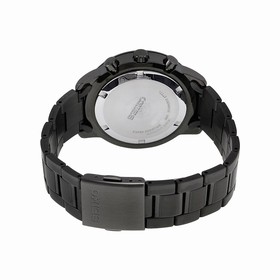 Seiko Chronograph Light Grey Dial Black Ion-plated Men's Watch SSB141