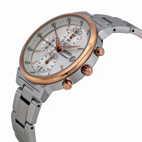 Seiko Chronograph Silver Dial Stainless Steel Ladies Watch SNDW48