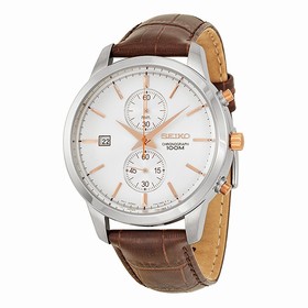 Seiko Chronograph Silver Dial Stainless Steel Men's Watch SNN277
