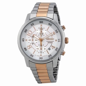 Seiko Chronograph Silver Dial Two-tone Men's Watch SNDW86