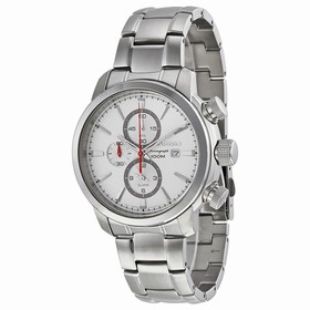 Seiko Chronograph Silver White Dial Stainless Steel Men's Watch SNAF43