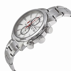 Seiko Chronograph Silver White Dial Stainless Steel Men's Watch SNAF43