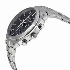 Seiko Core Chronograph Black Dial Stainless Steel Men's Watch SSC317