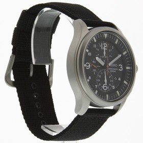 Seiko Criteria Chronograph Black Dial Black Nylon Men's Watch SNDA57
