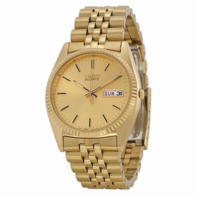 Seiko Day and Date Dress Gold-tone Stainless Steel Men's Watch SGF206