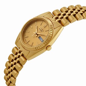 Seiko Day/Date Dress Gold Tone Ladies Watch SWZ058